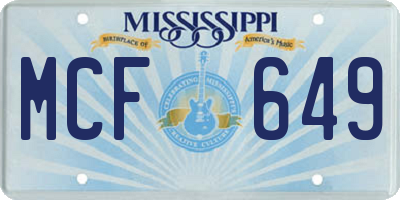 MS license plate MCF649