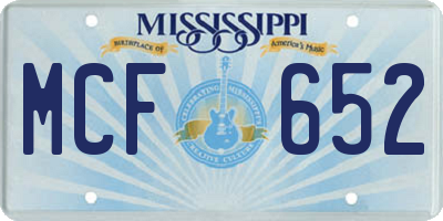 MS license plate MCF652