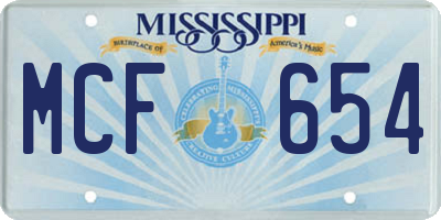 MS license plate MCF654