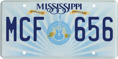 MS license plate MCF656