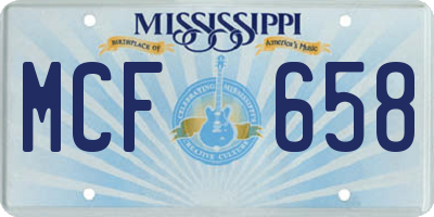 MS license plate MCF658
