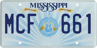 MS license plate MCF661