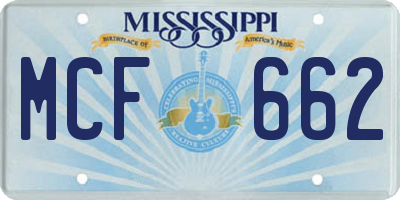 MS license plate MCF662