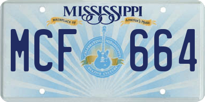 MS license plate MCF664