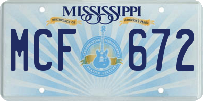 MS license plate MCF672