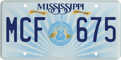 MS license plate MCF675