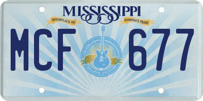 MS license plate MCF677