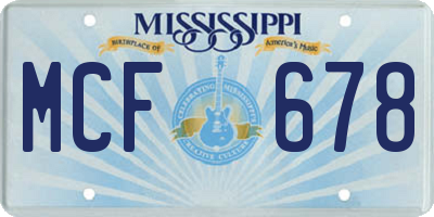 MS license plate MCF678