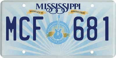 MS license plate MCF681