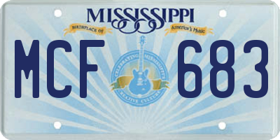 MS license plate MCF683