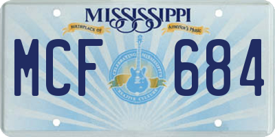 MS license plate MCF684