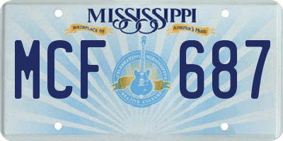 MS license plate MCF687