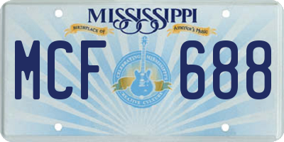 MS license plate MCF688