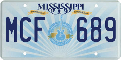 MS license plate MCF689