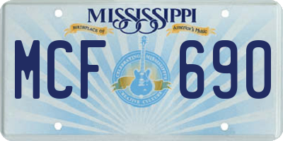 MS license plate MCF690