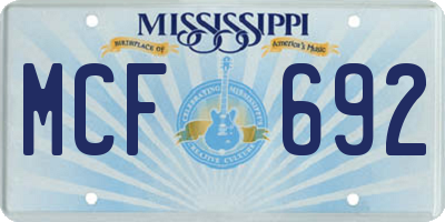MS license plate MCF692