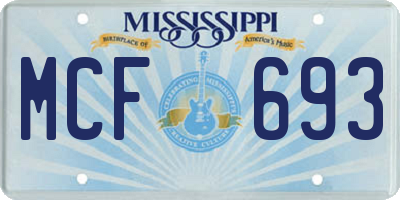MS license plate MCF693