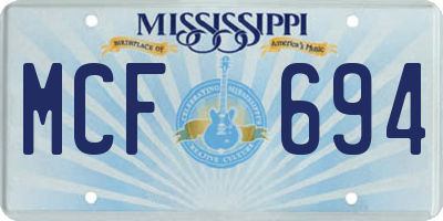 MS license plate MCF694