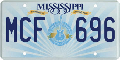 MS license plate MCF696