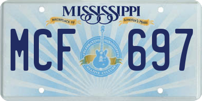 MS license plate MCF697