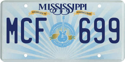 MS license plate MCF699