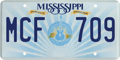 MS license plate MCF709