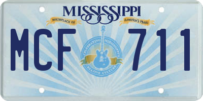 MS license plate MCF711
