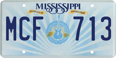 MS license plate MCF713