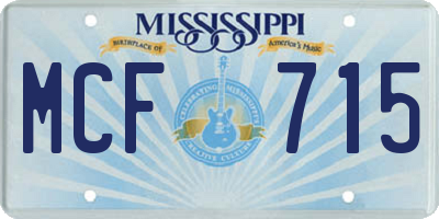 MS license plate MCF715
