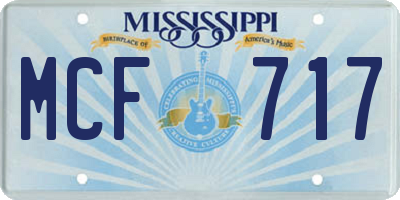 MS license plate MCF717