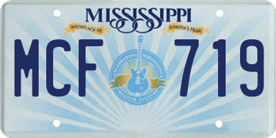 MS license plate MCF719