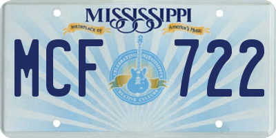 MS license plate MCF722