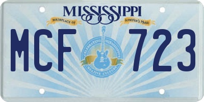 MS license plate MCF723