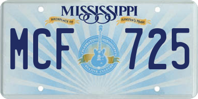 MS license plate MCF725
