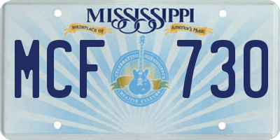 MS license plate MCF730