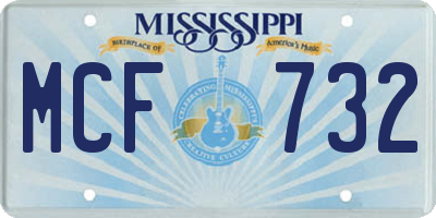 MS license plate MCF732
