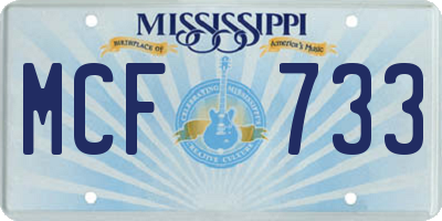 MS license plate MCF733