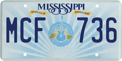 MS license plate MCF736