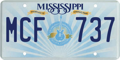 MS license plate MCF737