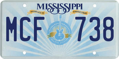 MS license plate MCF738