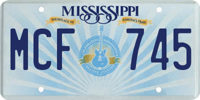MS license plate MCF745