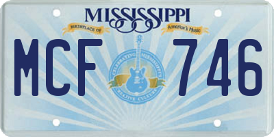 MS license plate MCF746