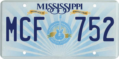 MS license plate MCF752