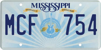 MS license plate MCF754