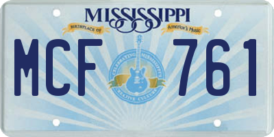 MS license plate MCF761