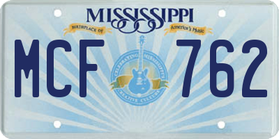 MS license plate MCF762