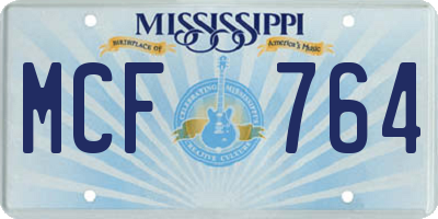 MS license plate MCF764