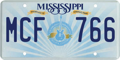MS license plate MCF766