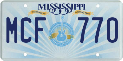 MS license plate MCF770