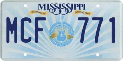 MS license plate MCF771